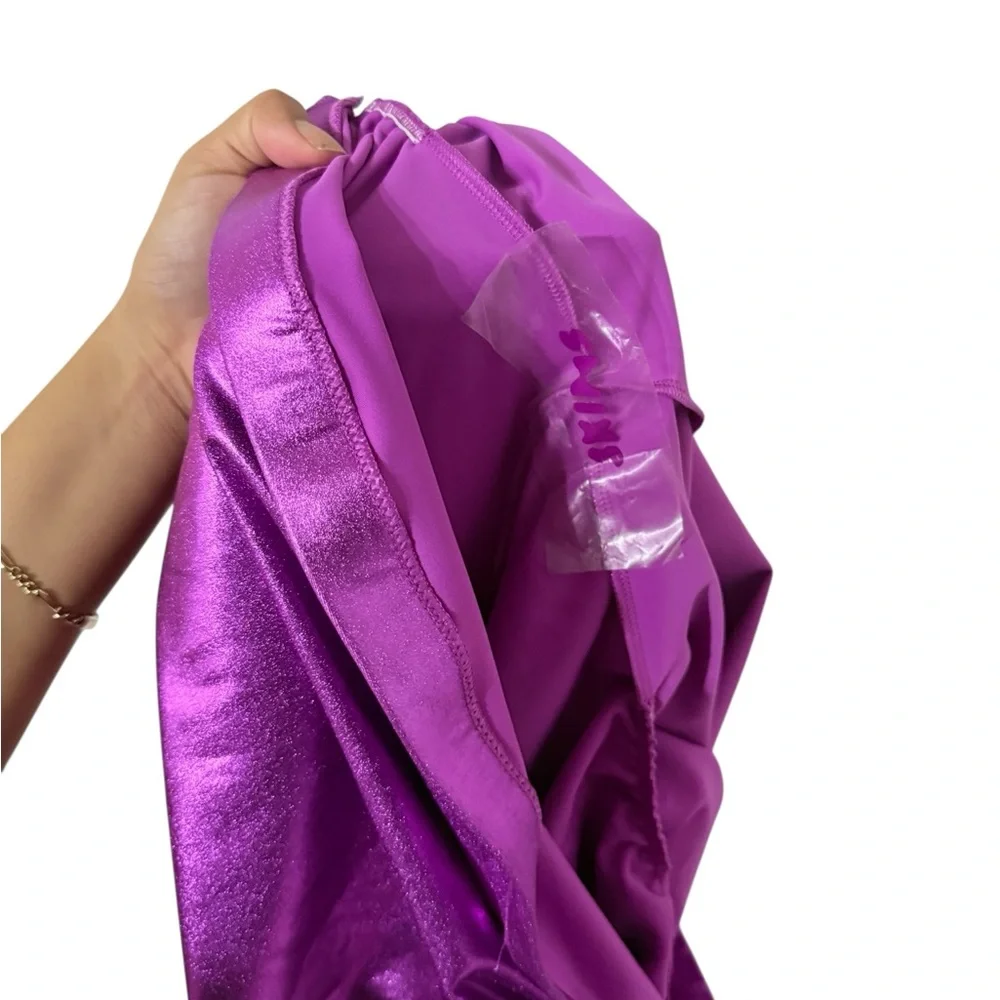 NWT SKIMS V Metallic Dragon Fruit High Rise Swim Leggings